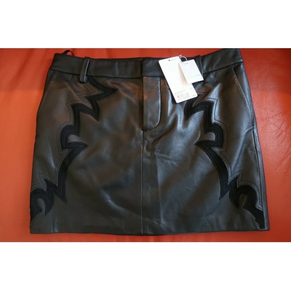 NWT Zadig & Voltaire Leather Mini Skirt Sz M (38)